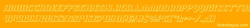 federalblue3dital Font – Yellow Fonts on Orange Background