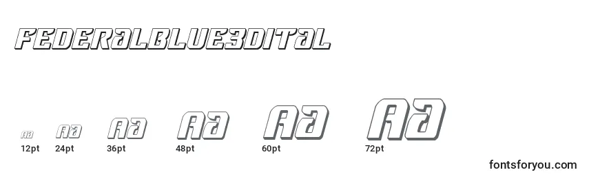 Federalblue3dital Font Sizes