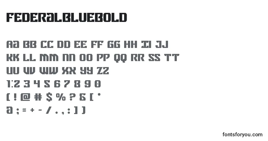 Czcionka Federalbluebold – alfabet, cyfry, specjalne znaki