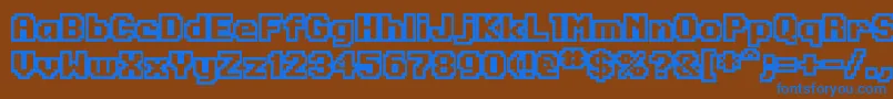 フォントOnesr – 茶色の背景に青い文字