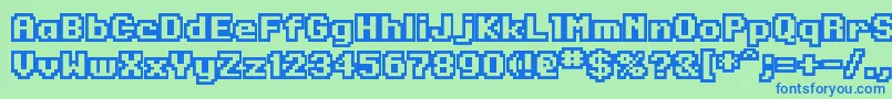 フォントOnesr – 青い文字は緑の背景です。