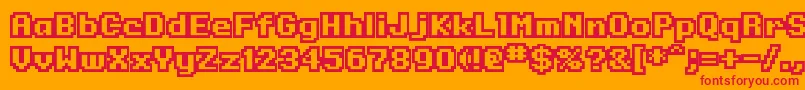 Onesr-Schriftart – Rote Schriften auf orangefarbenem Hintergrund