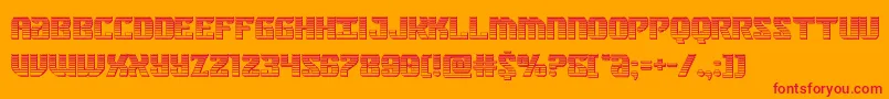 federalbluechrome-Schriftart – Rote Schriften auf orangefarbenem Hintergrund