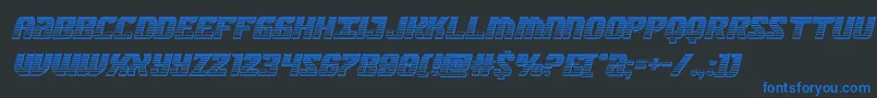 federalbluechromeital Font – Blue Fonts on Black Background