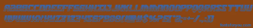 federalbluechromeital-Schriftart – Blaue Schriften auf braunem Hintergrund