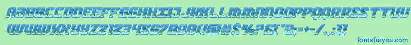 federalbluechromeital Font – Blue Fonts on Green Background