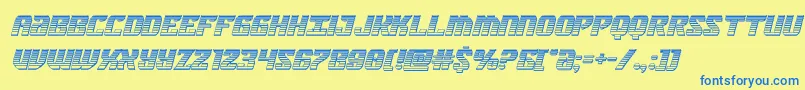 federalbluechromeital Font – Blue Fonts on Yellow Background