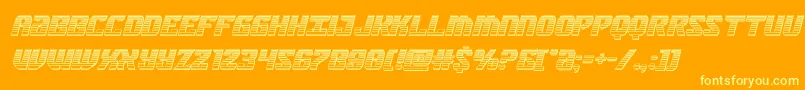 federalbluechromeital Font – Yellow Fonts on Orange Background
