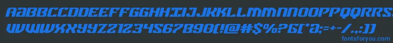 federalblueexpandital Font – Blue Fonts on Black Background