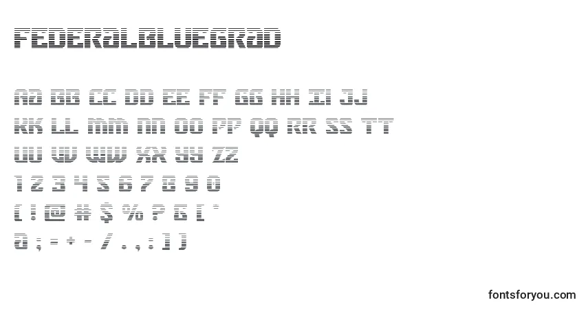 Schriftart Federalbluegrad – Alphabet, Zahlen, spezielle Symbole