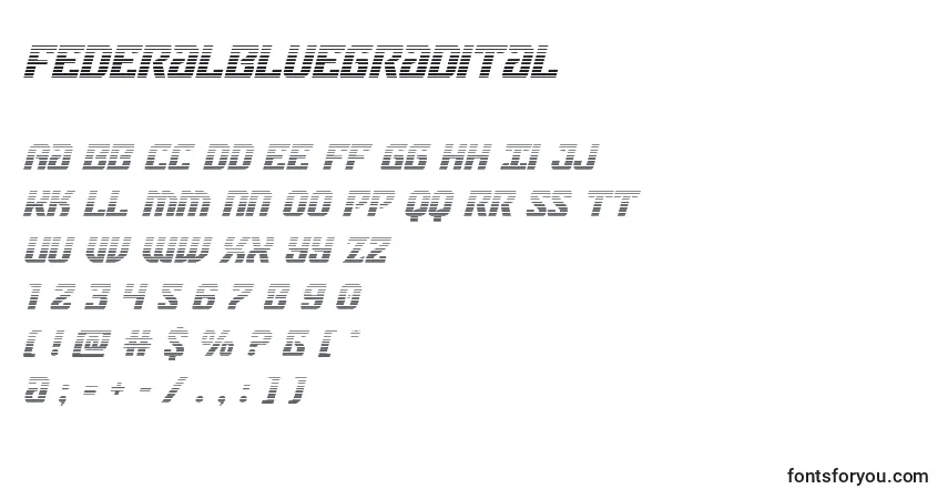 Czcionka Federalbluegradital – alfabet, cyfry, specjalne znaki