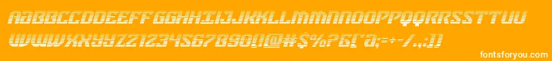 フォントfederalbluegradital – オレンジの背景に白い文字
