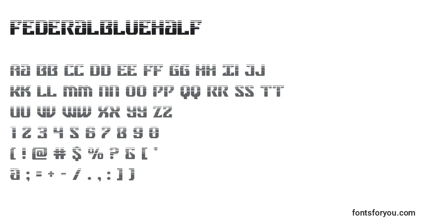 Federalbluehalf-fontti – aakkoset, numerot, erikoismerkit