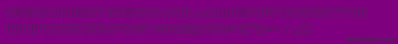 フォントfederalblueout – 紫の背景に黒い文字