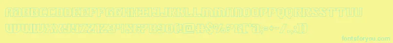Czcionka federalblueout – zielone czcionki na żółtym tle