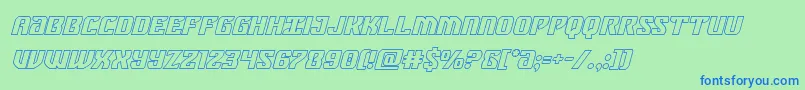 federalblueoutital Font – Blue Fonts on Green Background