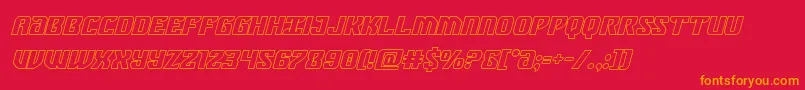 federalblueoutital Font – Orange Fonts on Red Background