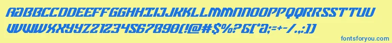 federalbluesuperital Font – Blue Fonts on Yellow Background