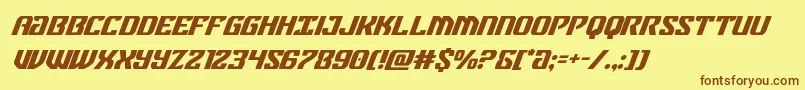 federalbluesuperital Font – Brown Fonts on Yellow Background