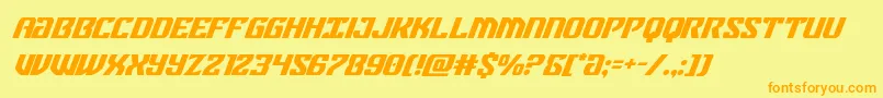 federalbluesuperital Font – Orange Fonts on Yellow Background