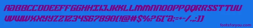 federalbluesuperital Font – Purple Fonts on Blue Background