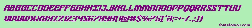 federalbluesuperital Font – Purple Fonts on Green Background