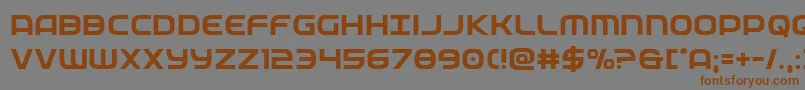 フォントfederalservice – 茶色の文字が灰色の背景にあります。