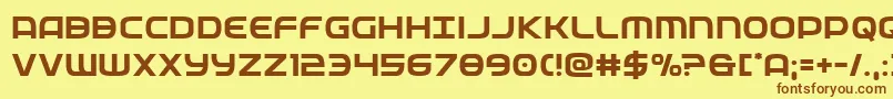 フォントfederalservice – 茶色の文字が黄色の背景にあります。