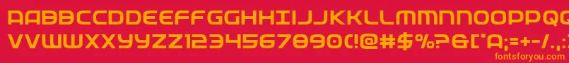 フォントfederalservice – 赤い背景にオレンジの文字