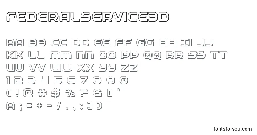 Federalservice3dフォント–アルファベット、数字、特殊文字