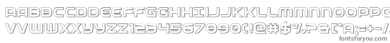 フォントfederalservice3d – 白い背景に灰色の文字