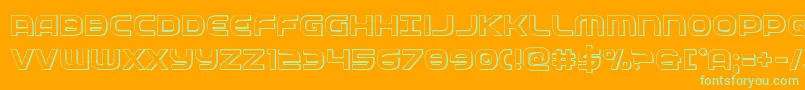 federalservice3d-Schriftart – Grüne Schriften auf orangefarbenem Hintergrund