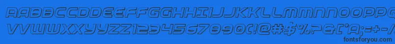 federalservice3dital Font – Black Fonts on Blue Background