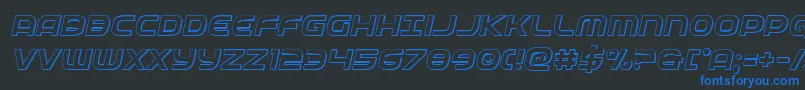 federalservice3dital Font – Blue Fonts on Black Background