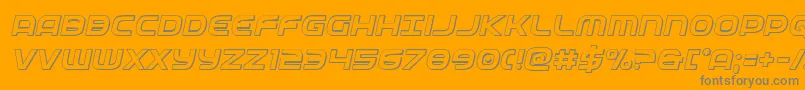 federalservice3dital-Schriftart – Graue Schriften auf orangefarbenem Hintergrund