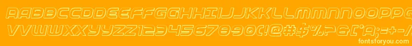 federalservice3dital-Schriftart – Gelbe Schriften auf orangefarbenem Hintergrund