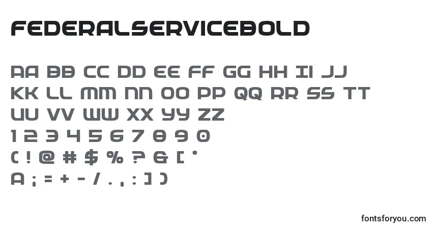 Czcionka Federalservicebold – alfabet, cyfry, specjalne znaki