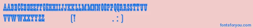 HffYoungWanna-Schriftart – Blaue Schriften auf rosa Hintergrund