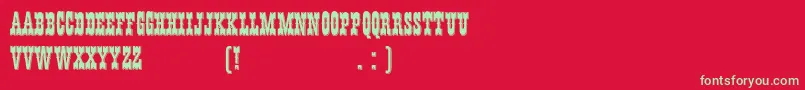 HffYoungWanna Font – Green Fonts on Red Background