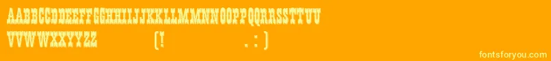 HffYoungWanna-Schriftart – Gelbe Schriften auf orangefarbenem Hintergrund