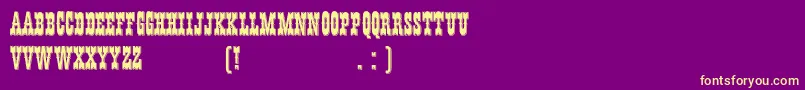 HffYoungWanna-fontti – keltaiset fontit violetilla taustalla