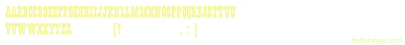 フォントHffYoungWanna – 白い背景に黄色の文字