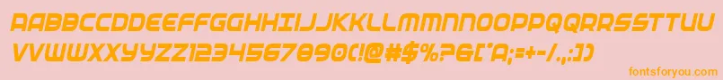 federalserviceboldcondital Font – Orange Fonts on Pink Background