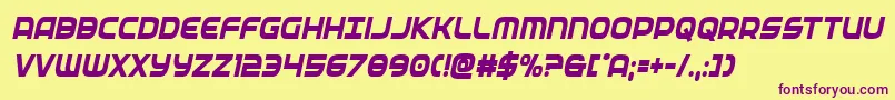 federalserviceboldcondital Font – Purple Fonts on Yellow Background