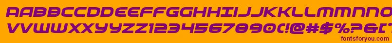 federalserviceboldexpandital Font – Purple Fonts on Orange Background