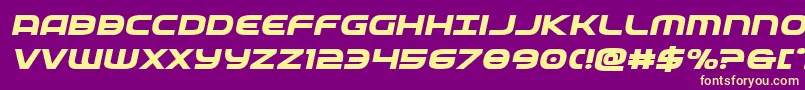 federalserviceboldexpandital Font – Yellow Fonts on Purple Background