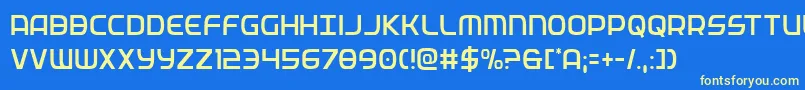federalservicecondlight Font – Yellow Fonts on Blue Background