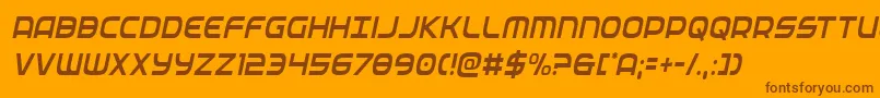 federalservicecondlightital Font – Brown Fonts on Orange Background