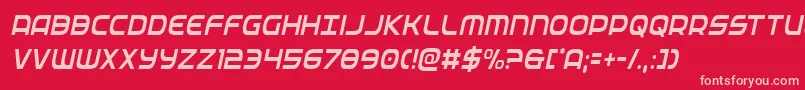 federalservicecondlightital Font – Pink Fonts on Red Background