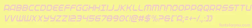 federalservicecondlightital Font – Pink Fonts on Yellow Background